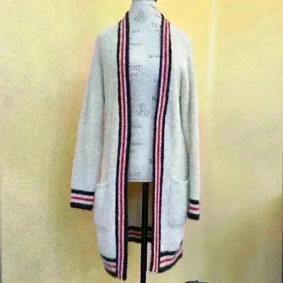 Baciano Long Ultra Soft And Fuzzy Open Cardigan Size Medium New Without Tags! - Picture 2 of 8